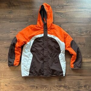 Nike vintage brown/orange/white reversible jacket